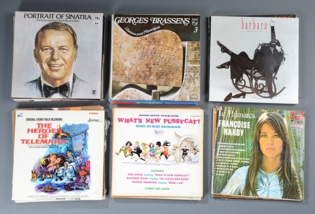 En samling LP'er. Fransk og Amerikansk samt filmmusik