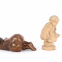 Kai Nielsen (1882-1924) for Kähler og Bing & Grøndahl: To figurer af terracotta og porcelæn (2)