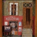 Frede Malmros. Relief i form af husfacade, 'Butik med lirekasse', cd.