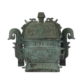 Kinesisk beholder af patineret bronze, 1900-tallet