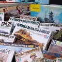 Tamiya, Heller, Revell m.fl. Samling samlesæt, skibe og militærkøretøjer (29)