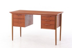 Freestanding teak / beech desk, 1960s