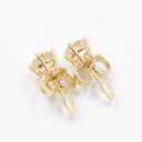 Pair of natural brilliant earrings in 14 kt gold, 1.00 ct. (2)
