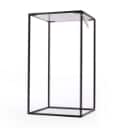 121. Nordal. Side table / plant stand model 'Cube', black lacquered iron and marble
