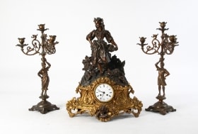P. Lesperut Fils, Paris. Fransk kaminur med kandelabre, 1800-tallets slutning (3)