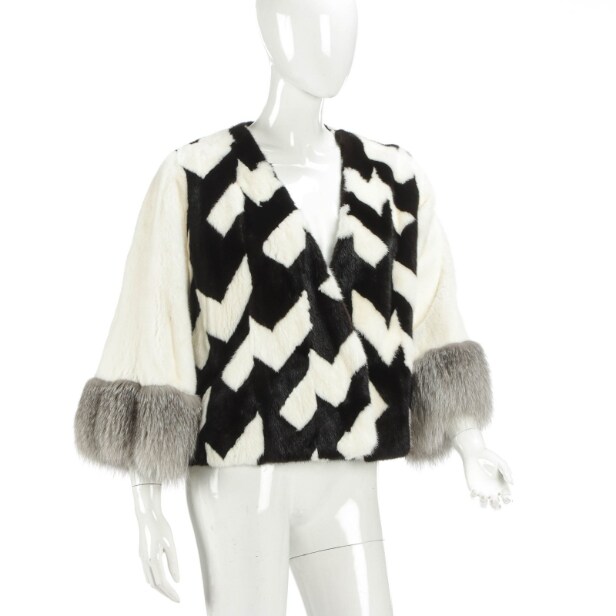 7043 - Kopenhagen Fur. Unique two-piece mink coat size 40/42