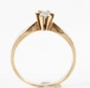 Prinsesse ring m/ brillant, 14 kt guld , 0.15 ct. Aagaard Design.