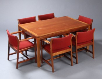 Børge Mogensen 6 BM73 stole samt Christian Hvidt spisebord. (7)