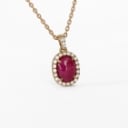 Hartmanns. Greenlandic ruby ??and diamond rosette pendant and necklace in 18 kt. gold (2)�