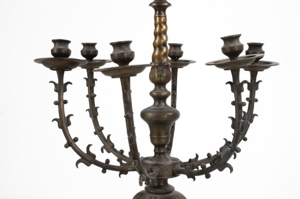 Chandelier, patinated bronze, 1900s