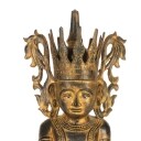 Buddha figur af forgyldt træ, Burma/Myanmar, 1900-tallet