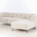 Nomad Dot modulsofa betrukket med boucle med cognac knapper - Hvid (4)