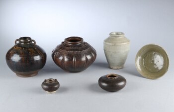 Thailandsk Sawankhalok ware stentøj mm. ca. 15-16 årh. (6)