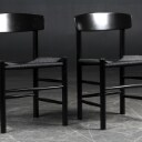 Børge Mogensen. Par stole, model J39 sort bemaling og flet (2)