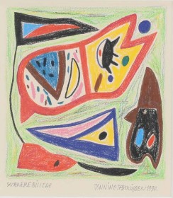 Tonning Rasmussen (1936-2023): 'Svanekebillede', 1990. Pastel.