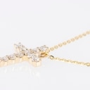 Cross pendant with lab-created diamonds, approx. 1.00 ct, with 14 kt necklace