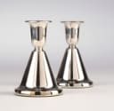Thorvald Marthinsen, Norway. A pair of modern silver candlesticks (2)