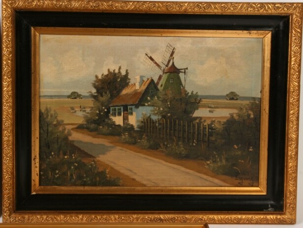 Samling malerier. Tauser, Kai Larsen mm. (11)