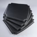 Cushion set for Hans J. Wegner's Y-chair. CH24, set of four reversible cushions, upholstered in black leather. (4)