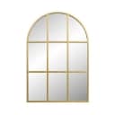 Mirror with curved top, gold-colored iron frame. 125x85 cm