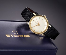 Eterna-MATIC '3000'. Vintage men's watch in steel with gold case and light dial, approx. 1965