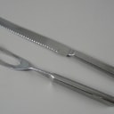 Georg Jensen/Stelton. Forskærersæt, salatbestik  samt appelsinkniv (5) 