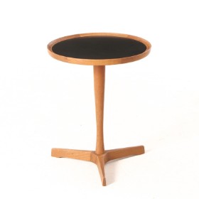 Hans C. Andersen. Side/lamp table, teak wood black laminate