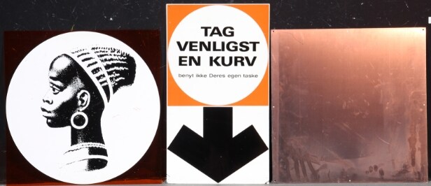 Samling FDB og Cirkelkaffe skilte og memorabilia