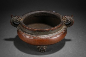 Kinesisk skål af bronze, 1900-tallet