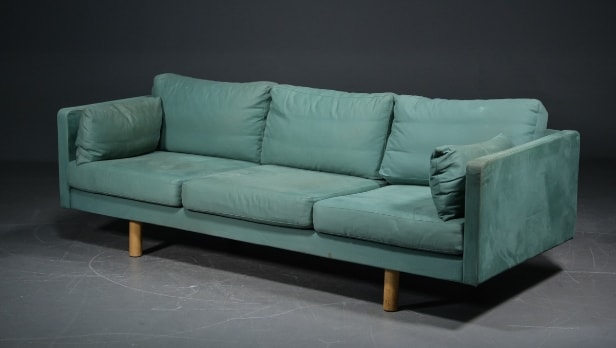 Erik Jørgensen, sofa med grøn uld, model EJ-220-3