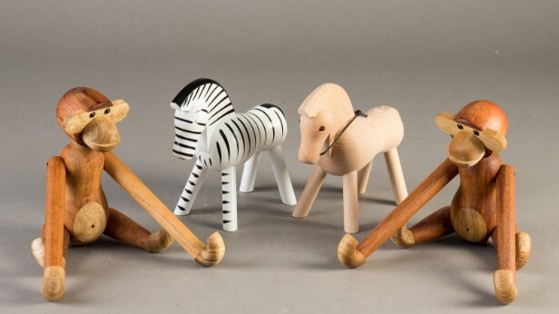 Kay Bojesen: Zebra, hest og 2 aber (4)