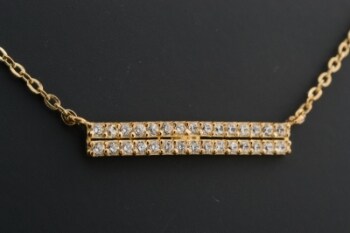 Halskæde med integreret vedhæng med cubic zirkonia, 8 kt. guldde af forgyldt sterling sølv