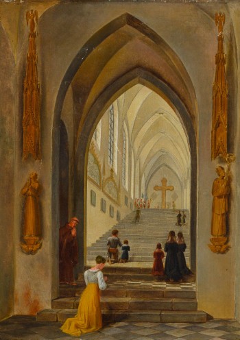 C. W. Eckersberg, dennes skole. Interiør fra en norditaliensk kirke, ca. 1810-/ 1820