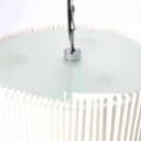 Lluís Porqueras for Claris: A pair of ceiling lamps Mobles 114, glass with folding shades