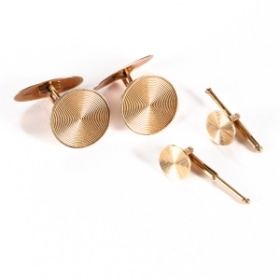 Et par manchet- og et par skjorteknapper af 14 kt. guld. (4)
