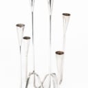 Two three-armed candlesticks, one sterling silver, one silver-plated (2)
