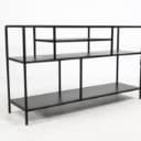 94 Nordal. Low bookcase, black lacquered metal