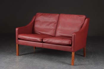 Børge Mogensen. To-pers. sofa, model 2208, anilin læder