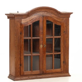 Baroque oak hanging display case, 18th century