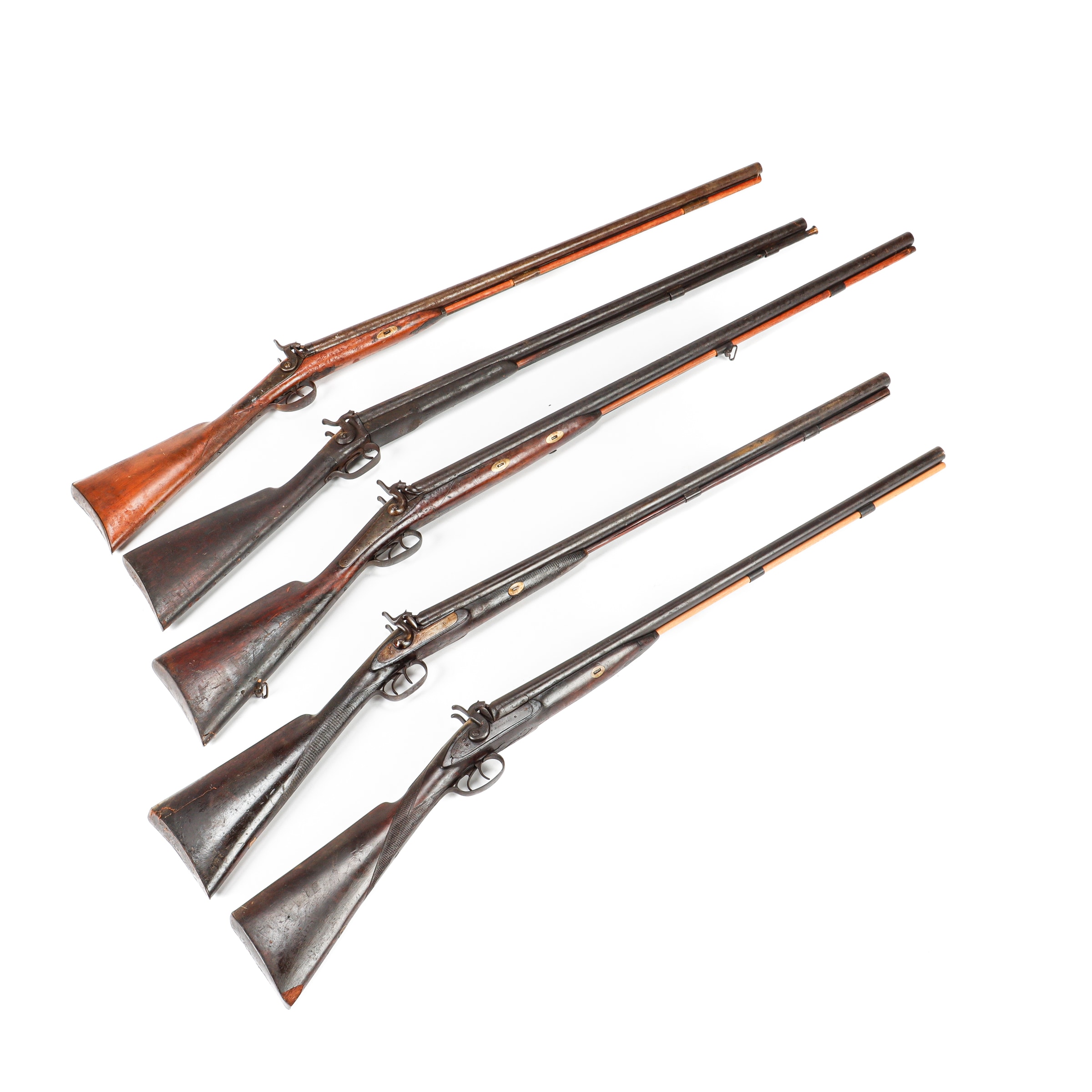 Five antique hunting rifles, mid-19th century. (5) | Lauritz.com