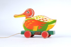 LEGO. Painted wooden duck, 1940s