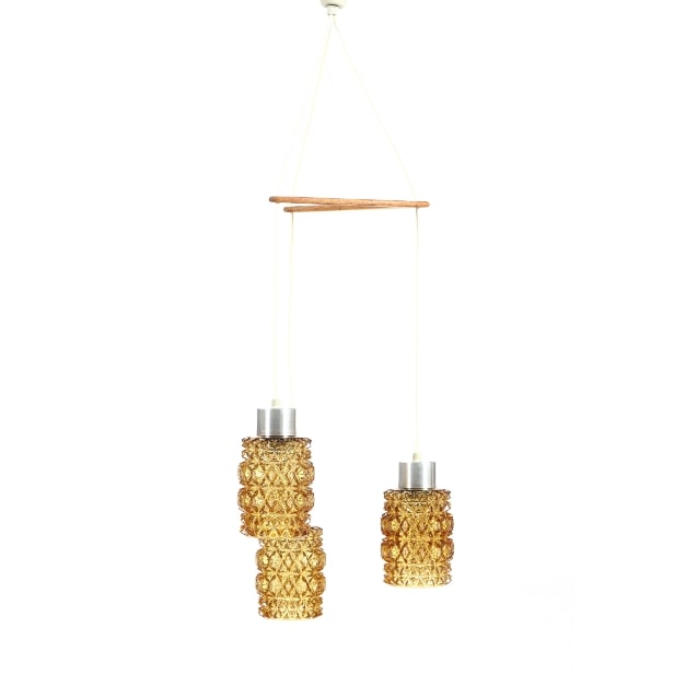 Ceiling lamp with three pendants, second half of the 20th century.