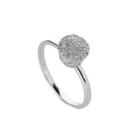 Diamond ring of 9 kt. white gold