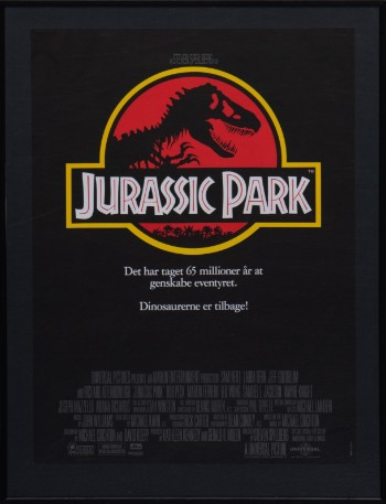 Indrammet filmplakat fra Jurassic Park