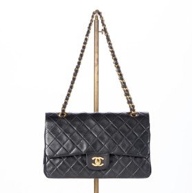 Chanel. 'Classic Double Flap Bag' lambskin handbag/shoulder bag