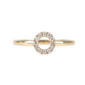 Scrouples: Diamantring af 14 kt. guld, 0.11 ct. W/SI. Ringstr. 55.