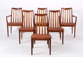 Seks stole af teaktræ, model Fresco range. (6)