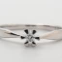 Solitaire ring with brilliant-cut approx. 0.03 ct, 14 kt. white gold, size 49