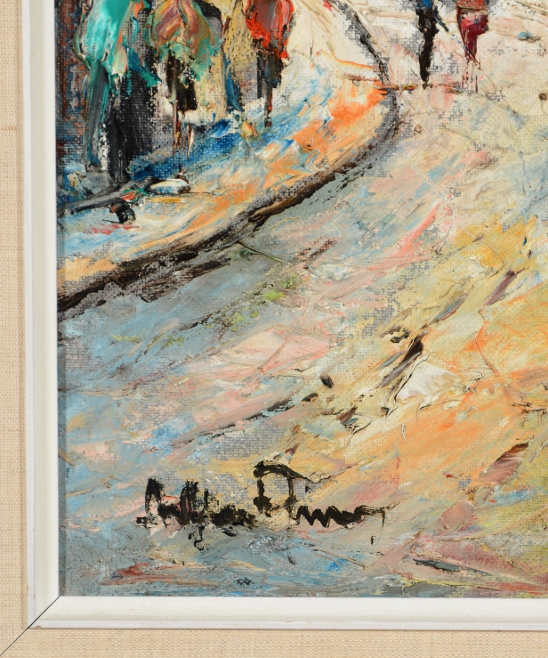Arthur Hierer, olie på lærred. Motiv fra Mont Martre. 