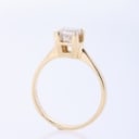 A diamond solitaire ring of 14k gold with a princess-cut diamond of approx. 1.04 ct. Size 55.